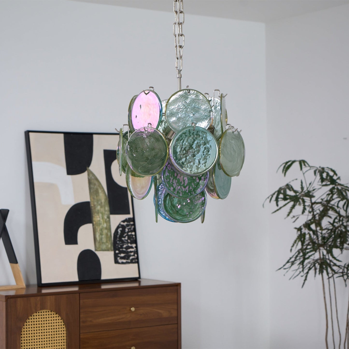 Lunaria Disc Murano Chandelier - YIOSI