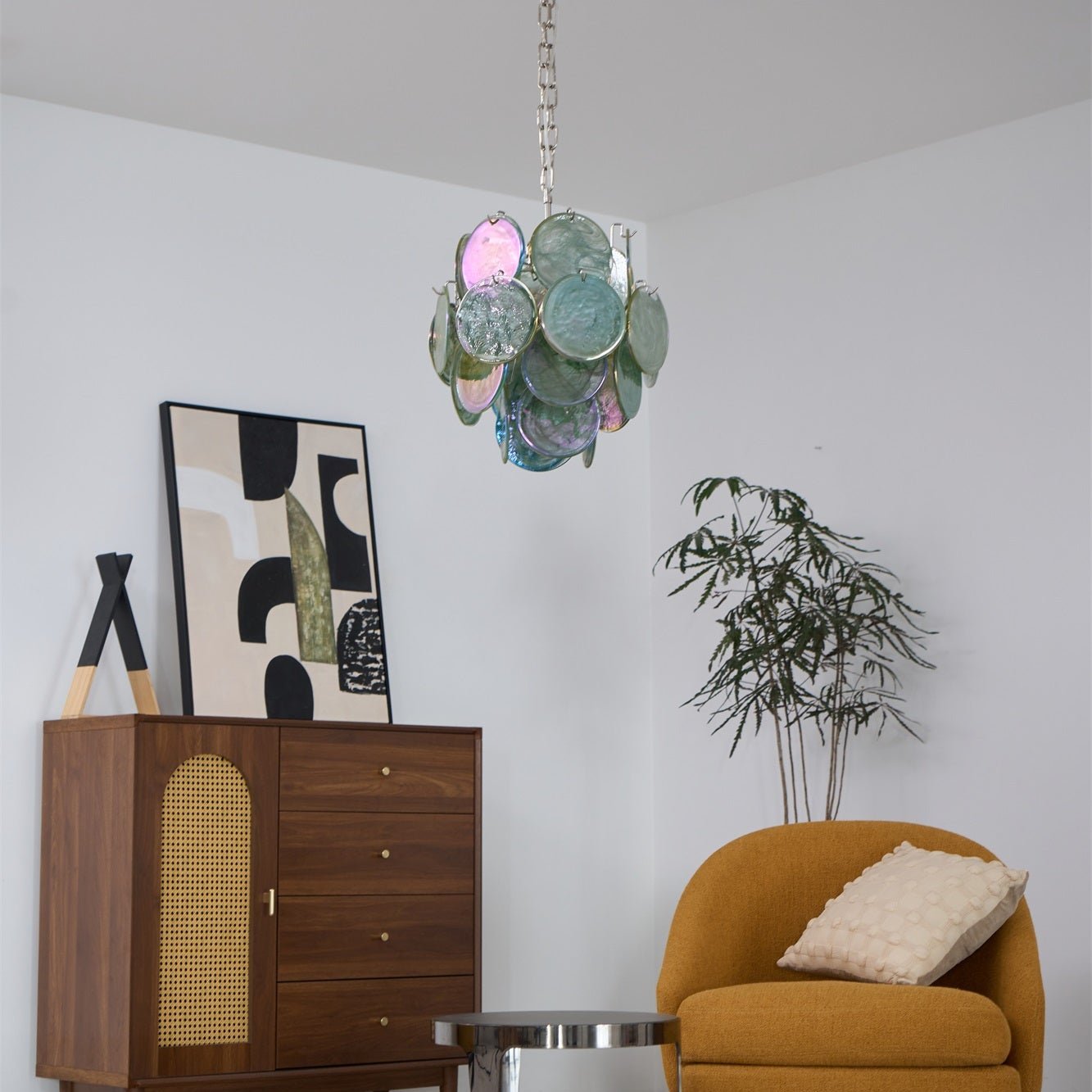 Lunaria Disc Murano Chandelier - YIOSI