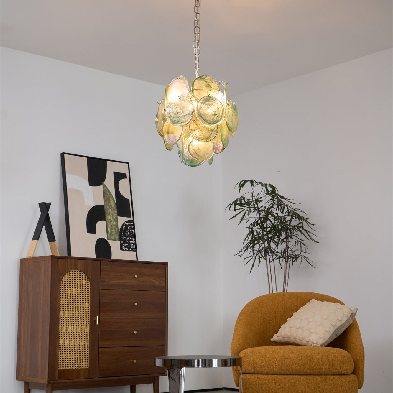 Lunaria Disc Murano Chandelier - YIOSI