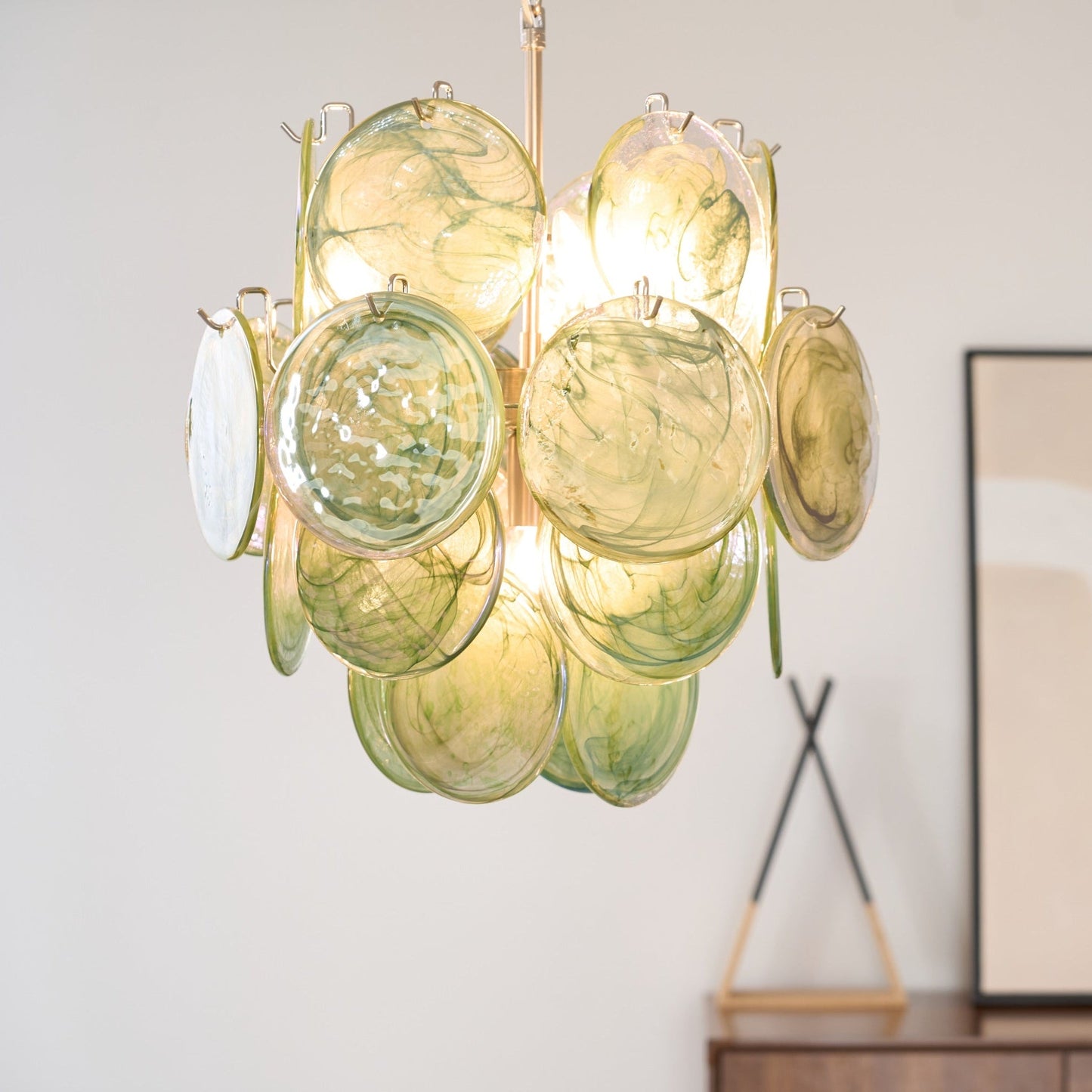 Lunaria Disc Murano Chandelier - YIOSI