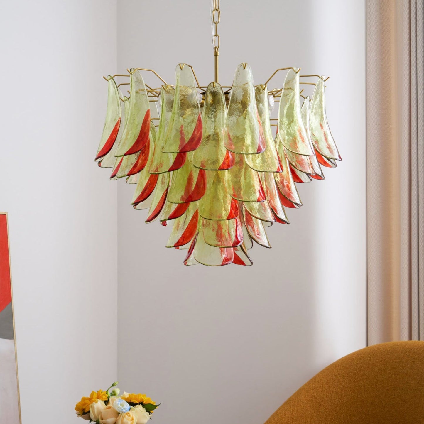 Emerald Flame Murano Glass Chandelier - YIOSI