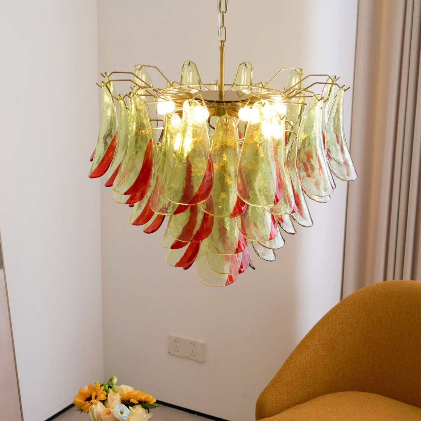 Emerald Flame Murano Glass Chandelier - YIOSI