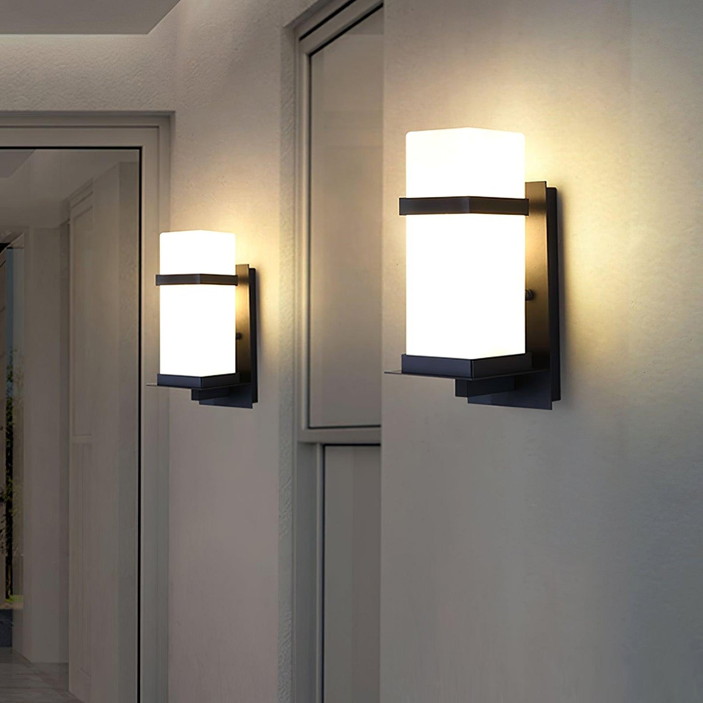 Mcdade Outdoor Wall Light Black White 5.1x6.5x12.6 Inch