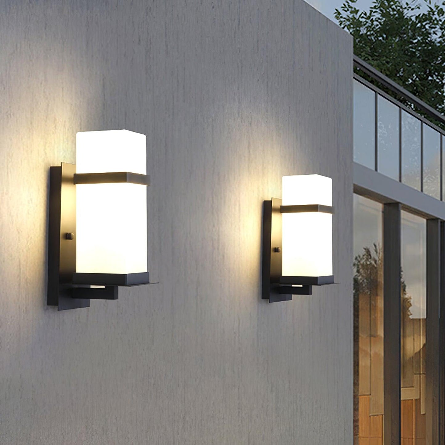 Mcdade Outdoor Wall Light Black White 5.1x6.5x12.6 Inch