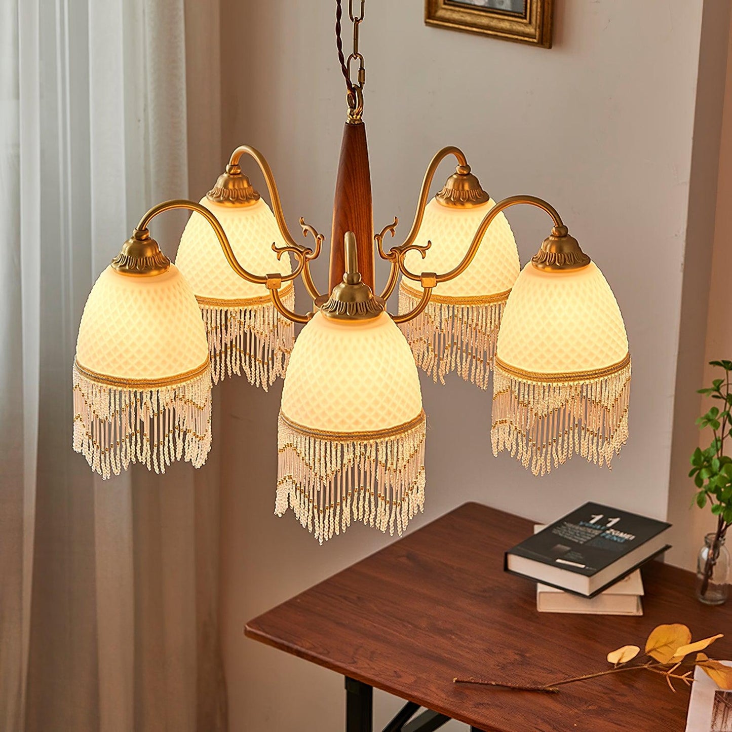 Mesh Tassel Glass Chandelier - YIOSI