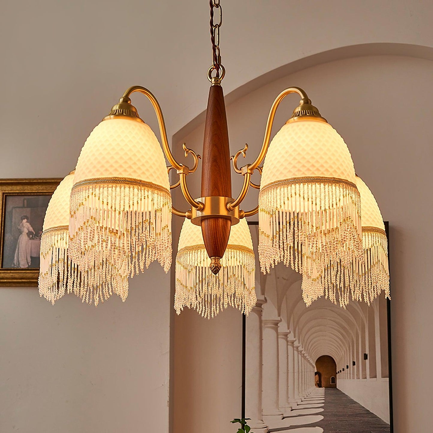 Mesh Tassel Glass Chandelier - YIOSI