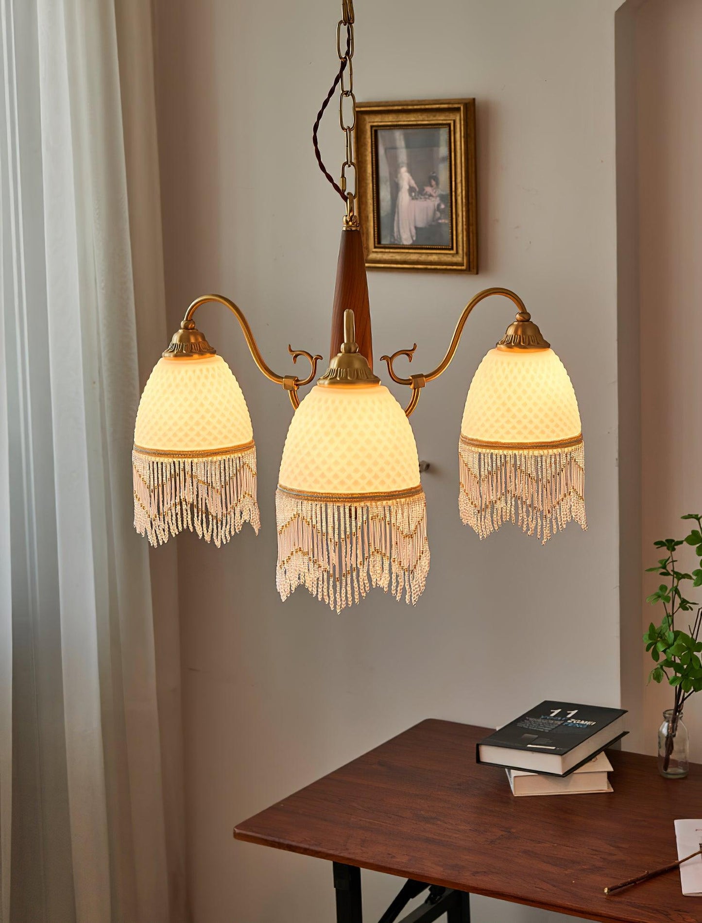 Mesh Tassel Glass Chandelier - YIOSI