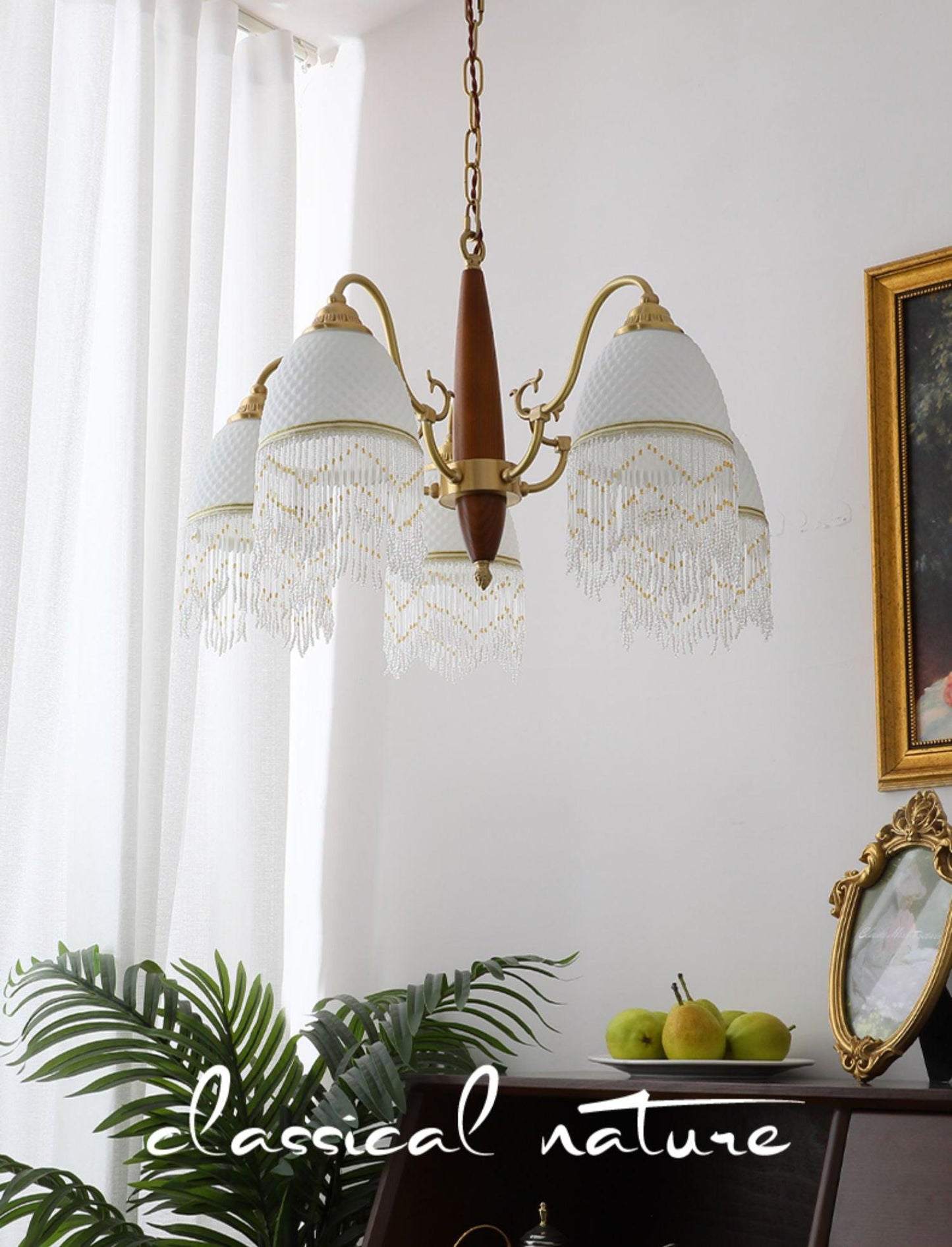 Mesh Tassel Glass Chandelier - YIOSI