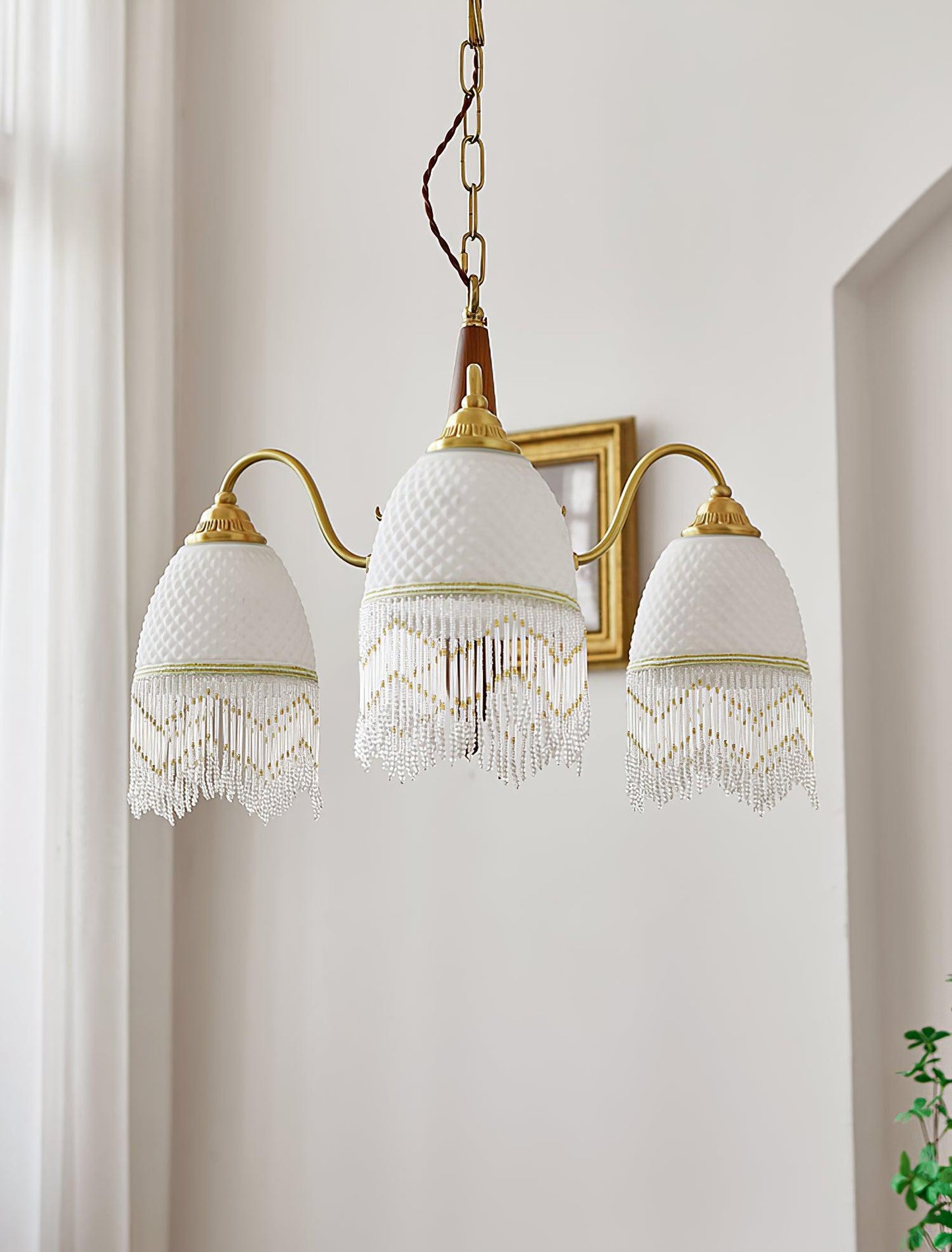 Mesh Tassel Glass Chandelier - YIOSI