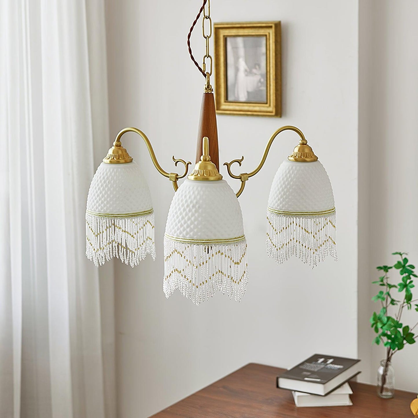 Mesh Tassel Glass Chandelier - YIOSI