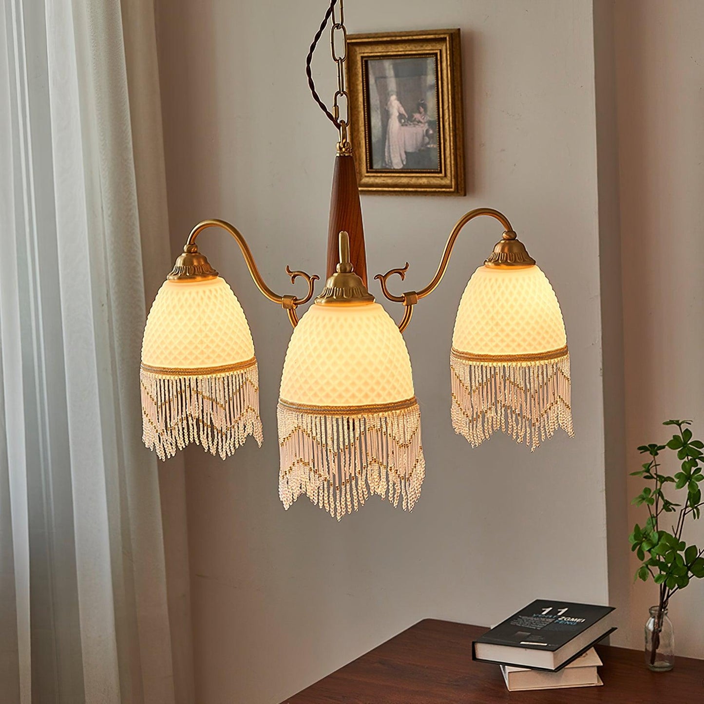 Mesh Tassel Glass Chandelier - YIOSI
