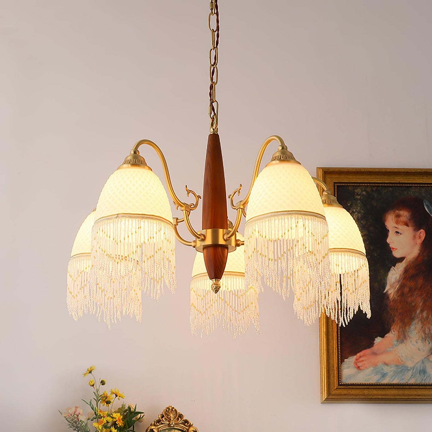 Mesh Tassel Glass Chandelier - YIOSI