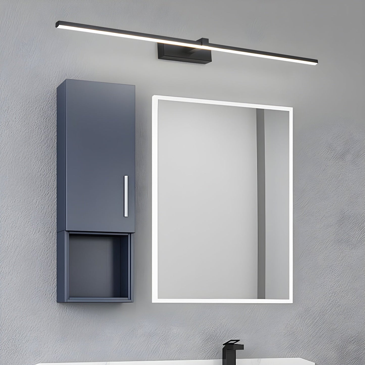 Vakkerlight Metal Linear Mirror Wall Light – Sleek Black/White Finish