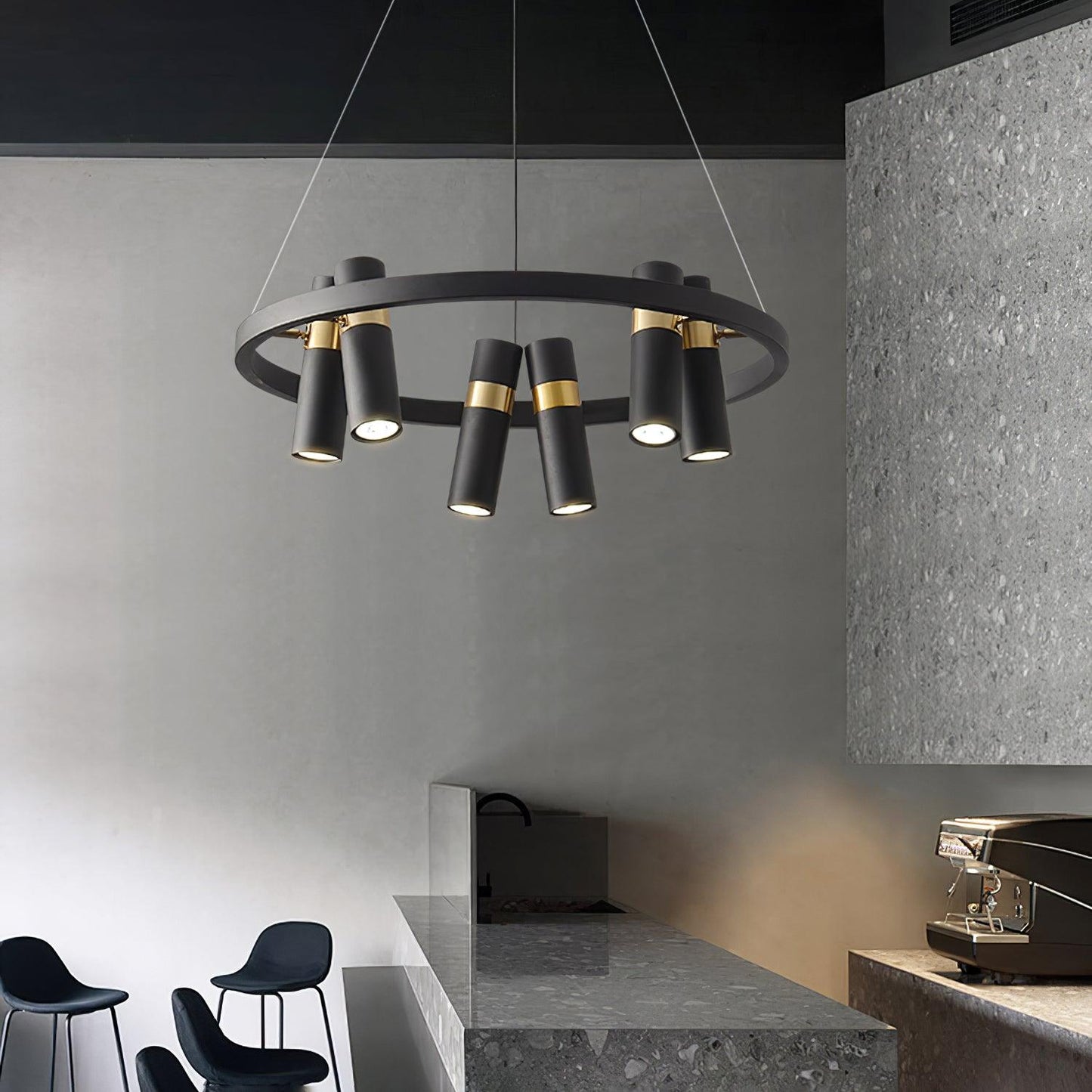 Black Mutil Pipe Chandelier - YIOSI