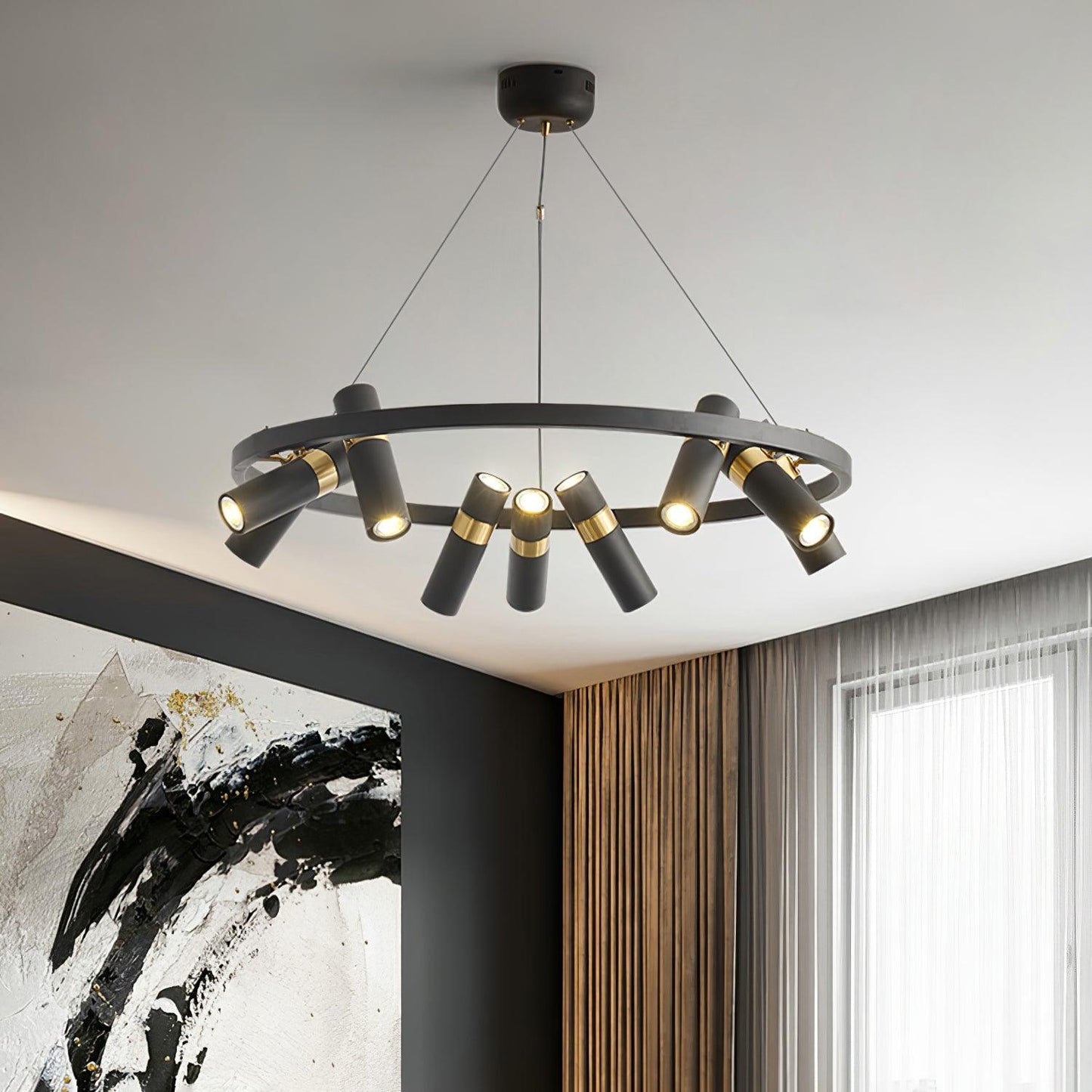 Black Mutil Pipe Chandelier - YIOSI