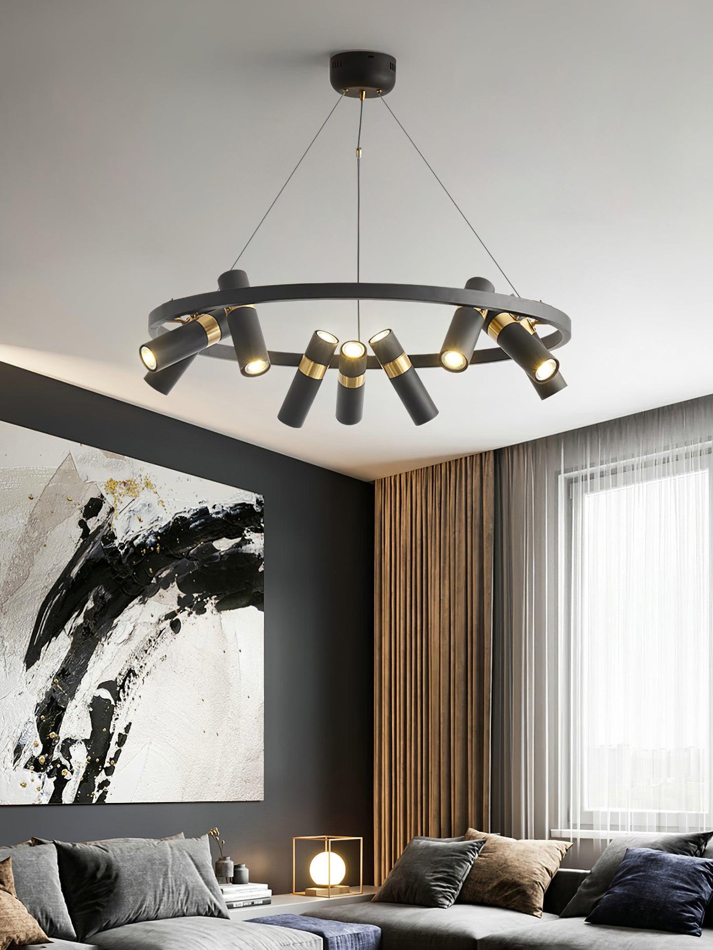 Black Mutil Pipe Chandelier - YIOSI