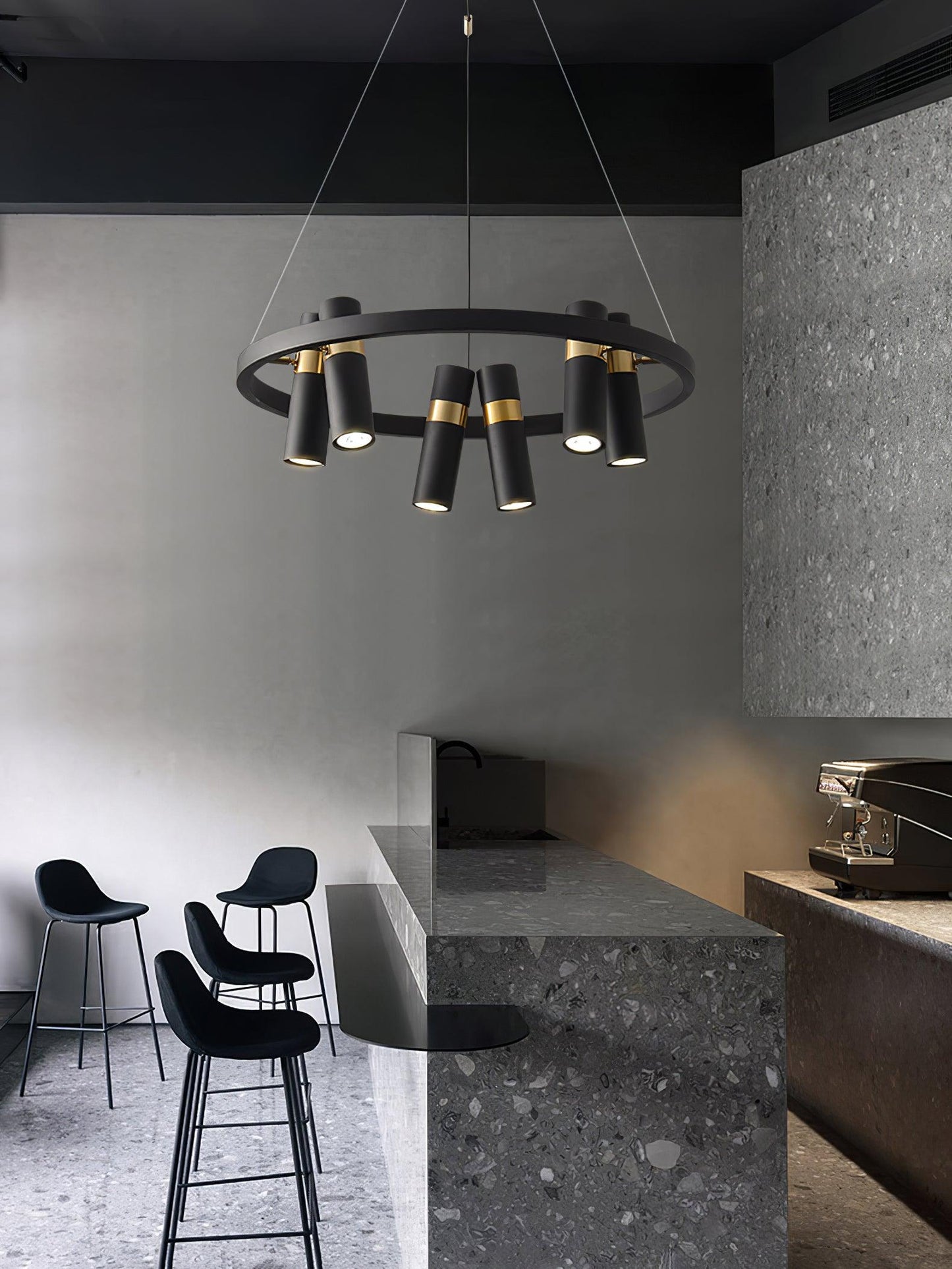Black Mutil Pipe Chandelier - YIOSI