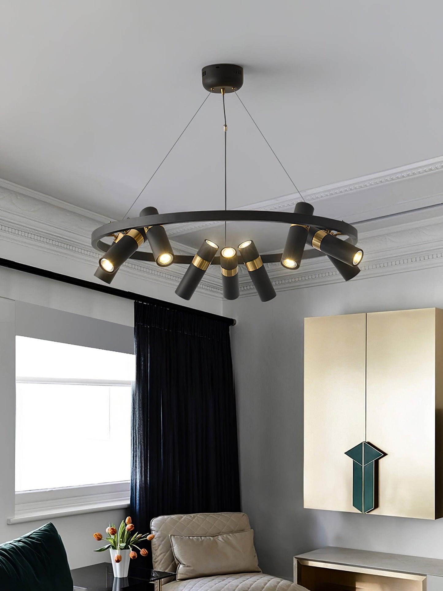 Black Mutil Pipe Chandelier - YIOSI