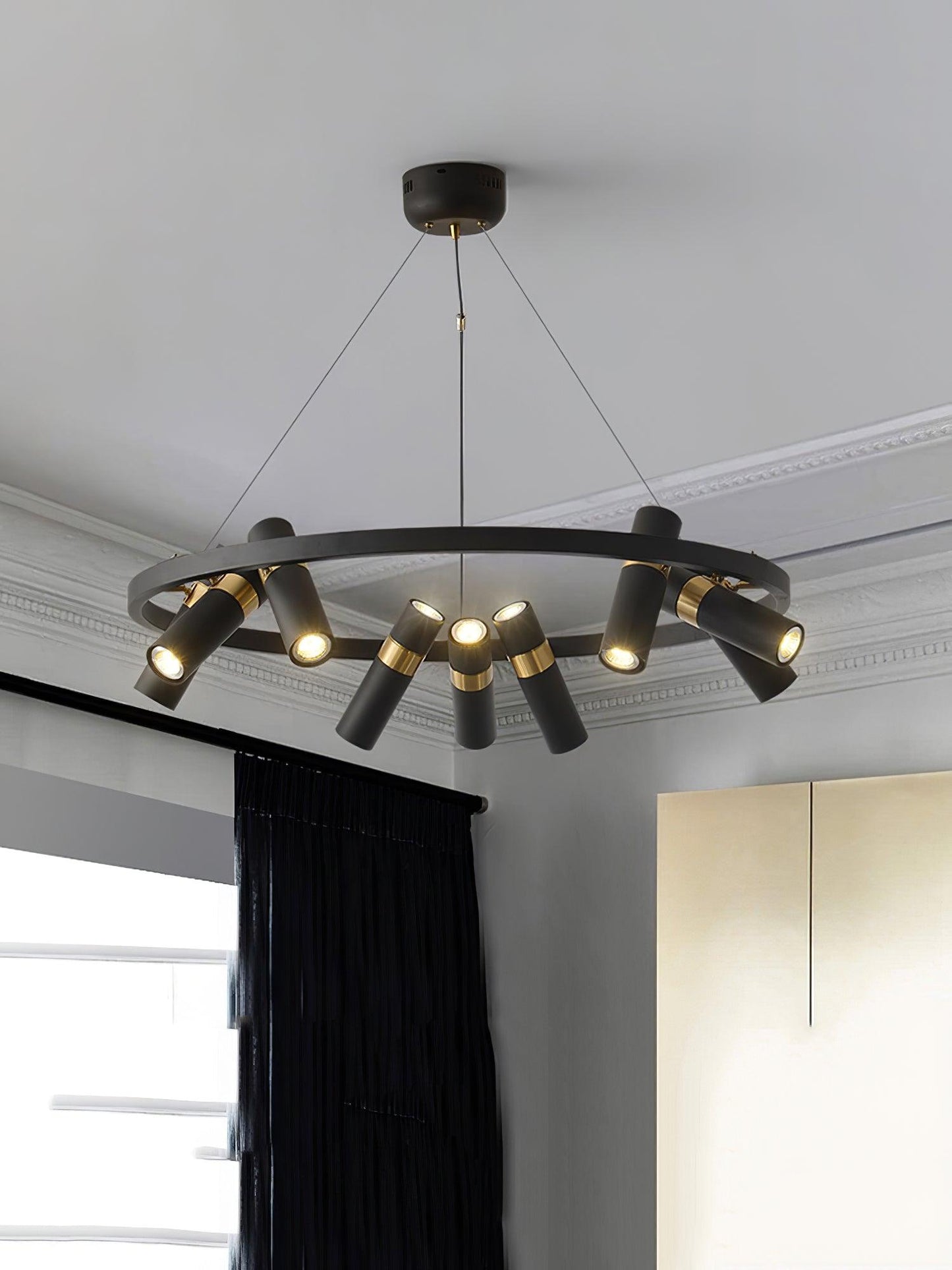 Black Mutil Pipe Chandelier - YIOSI
