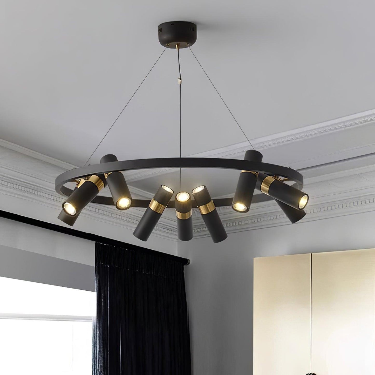 Black Mutil Pipe Chandelier - YIOSI