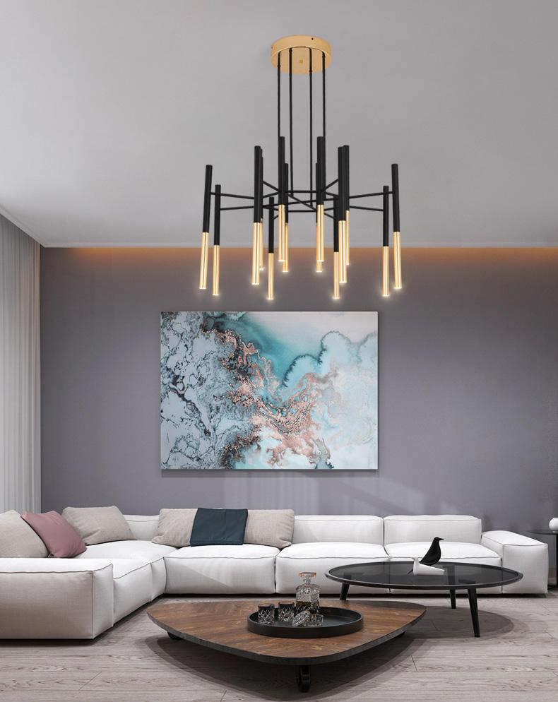 Metal Tubular Chandelier - YIOSI