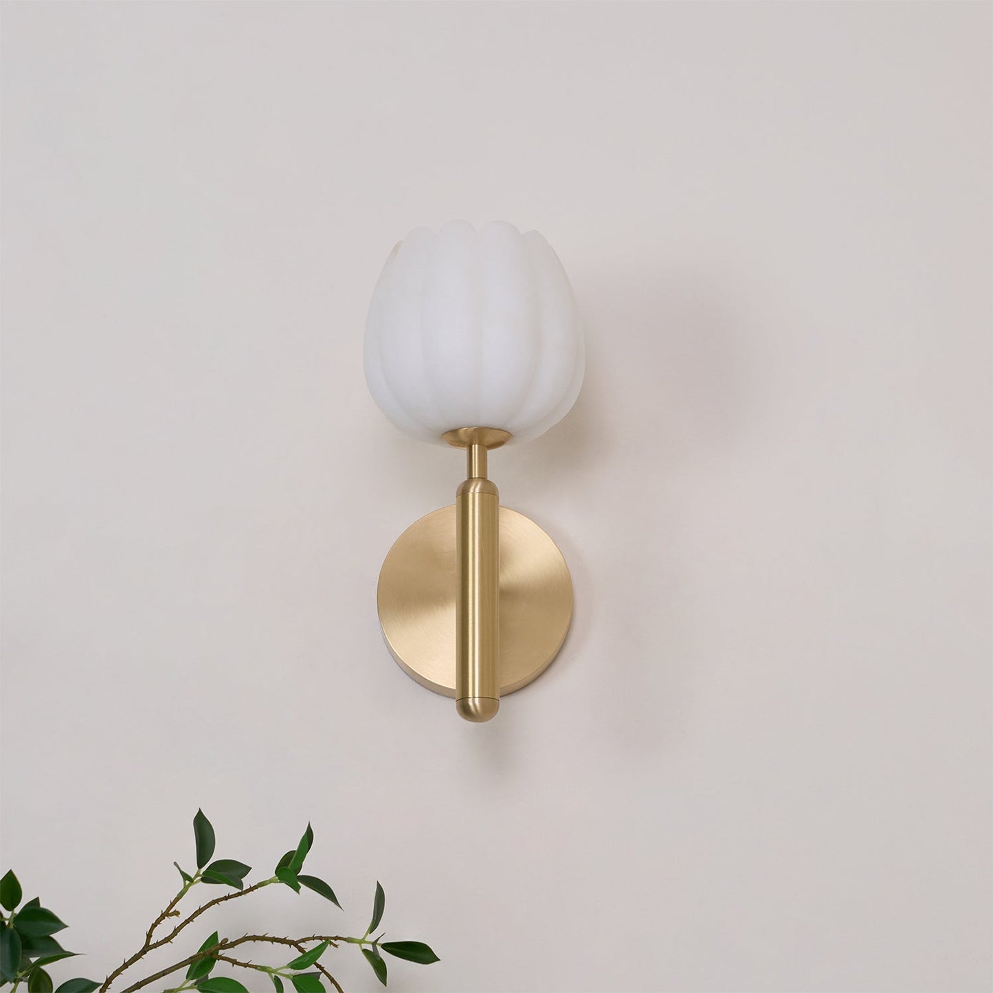 Elegant Brass & Alabaster Decorative Botanical Wall Lamp – Mian