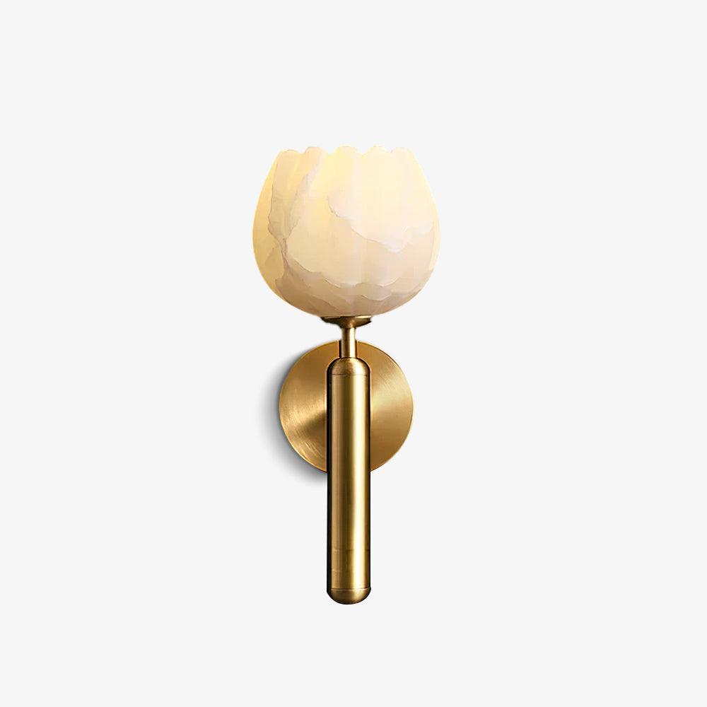 Elegant Brass & Alabaster Decorative Botanical Wall Lamp – Mian