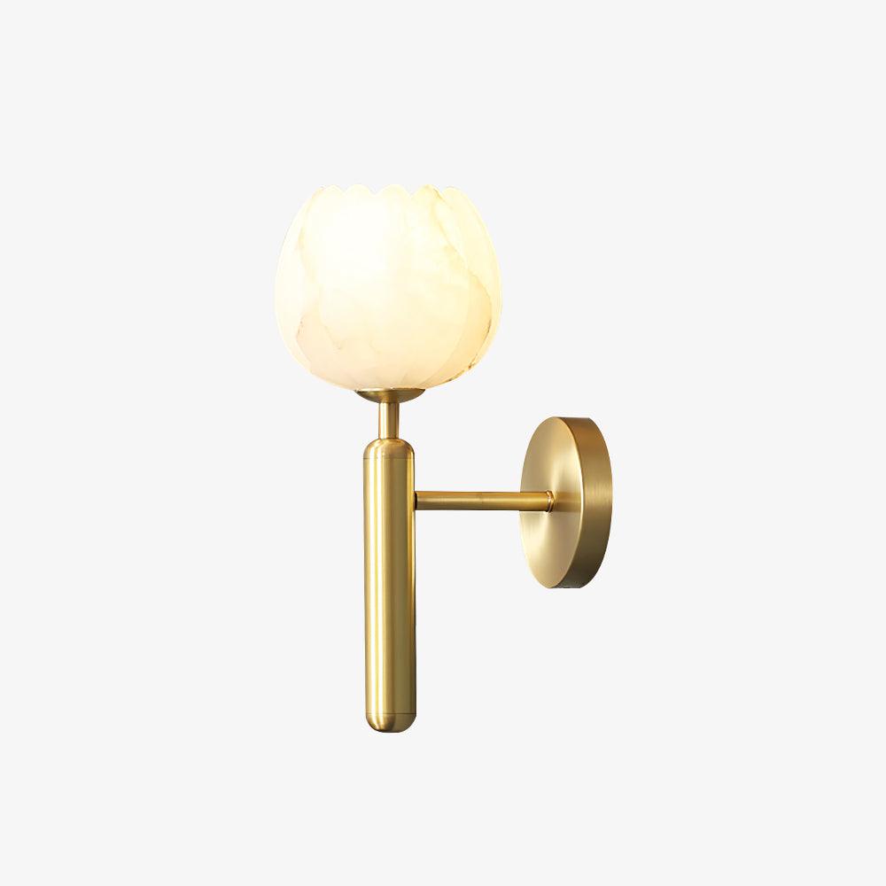 Elegant Brass & Alabaster Decorative Botanical Wall Lamp – Mian