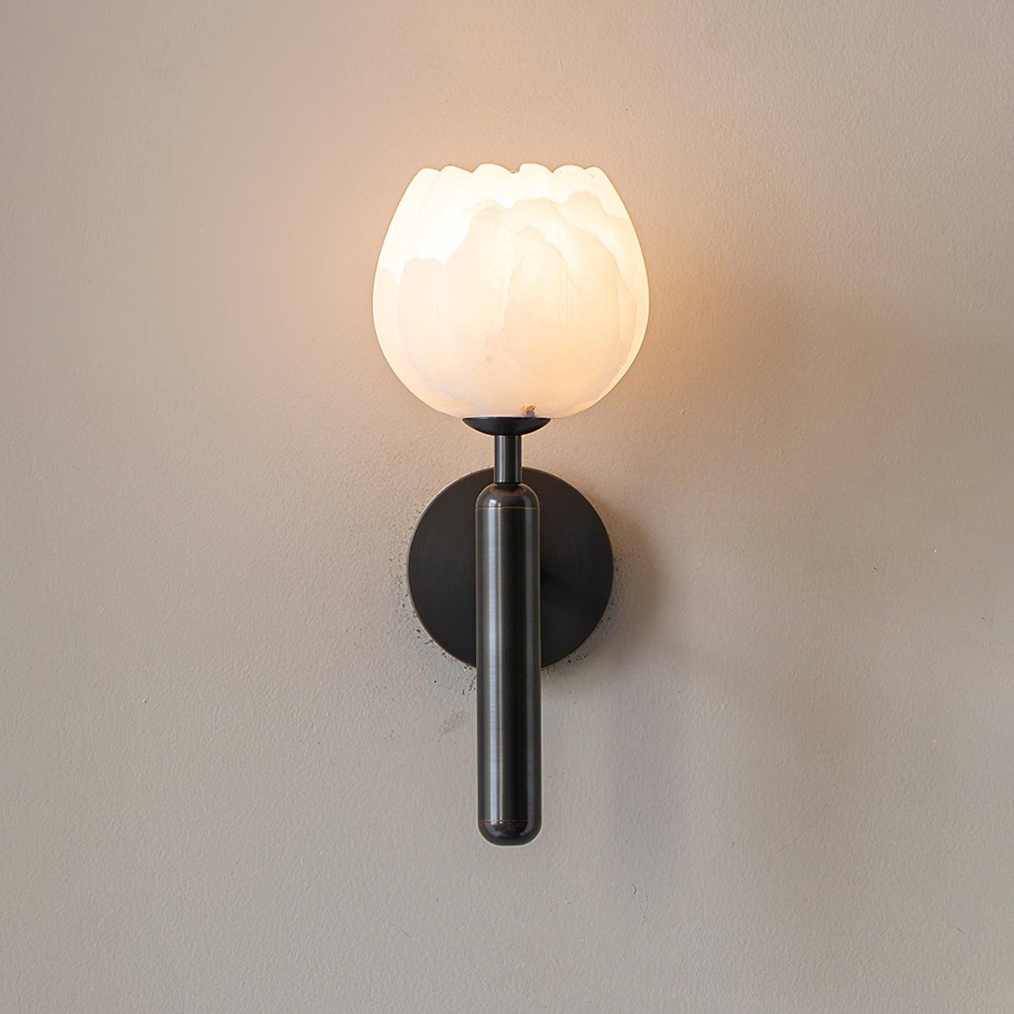 Elegant Brass & Alabaster Decorative Botanical Wall Lamp – Mian
