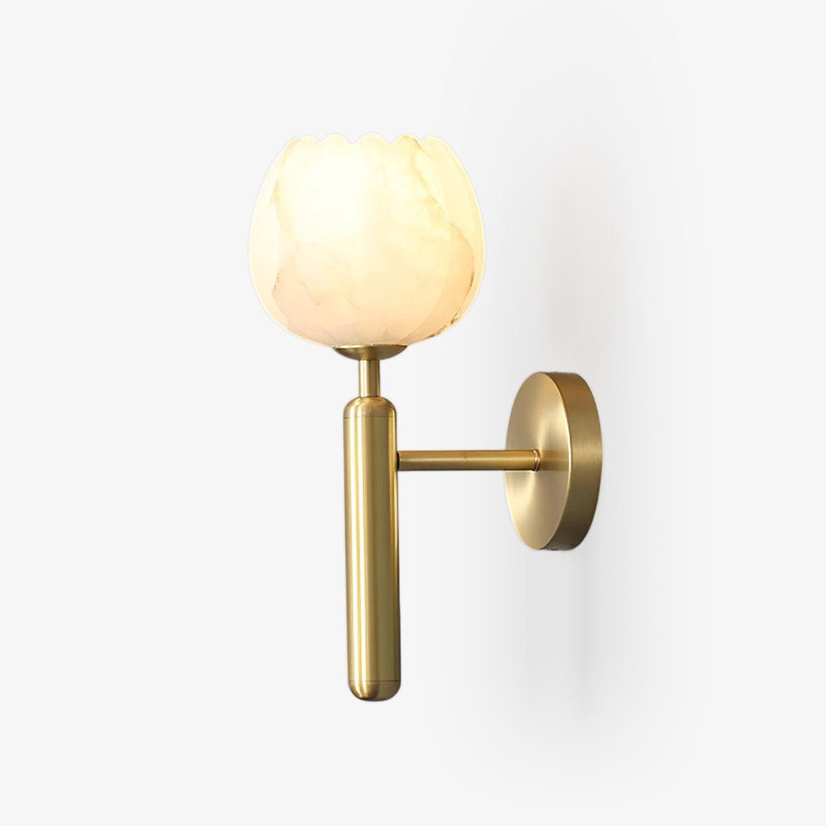 Elegant Brass & Alabaster Decorative Botanical Wall Lamp – Mian