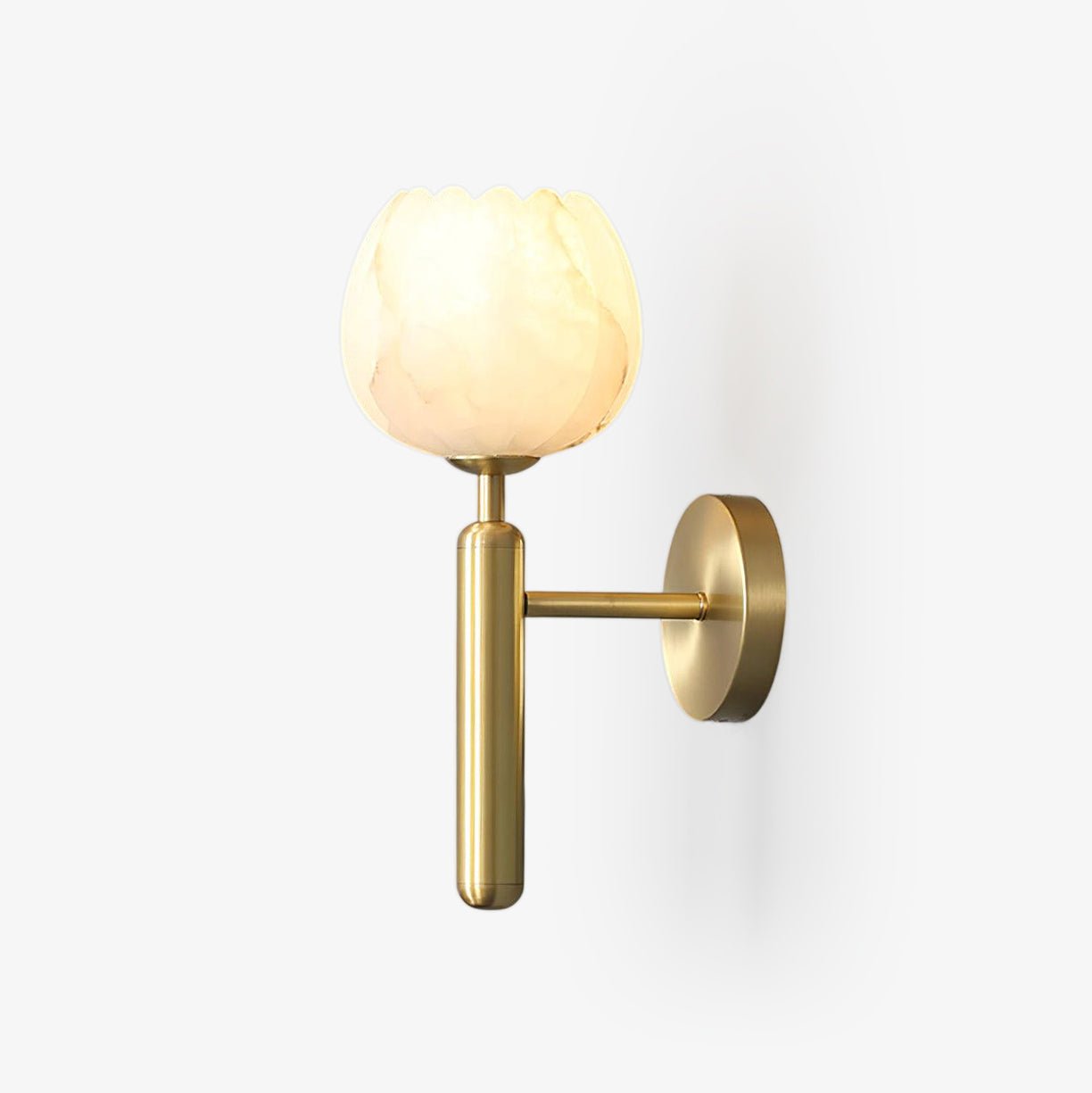 Elegant Brass & Alabaster Decorative Botanical Wall Lamp – Mian