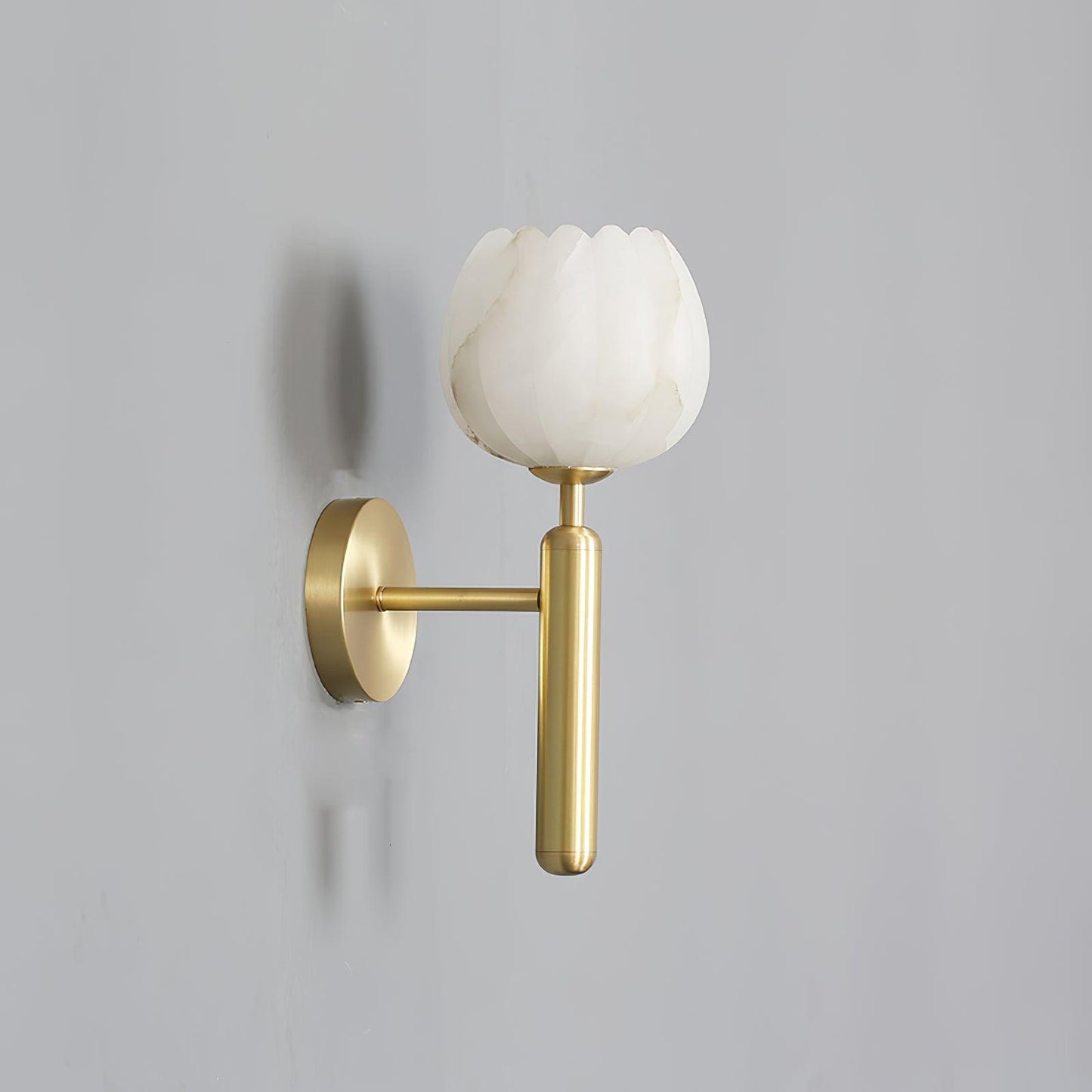Elegant Brass & Alabaster Decorative Botanical Wall Lamp – Mian