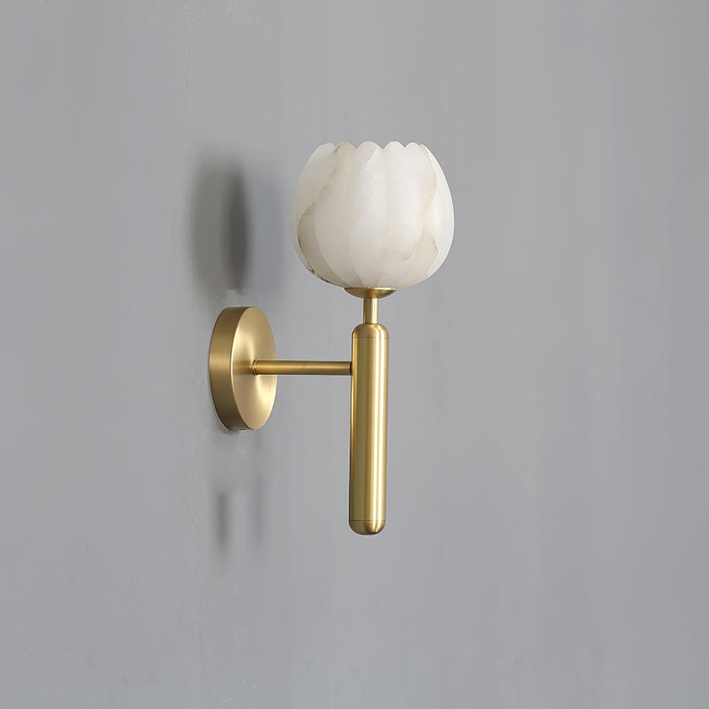 Elegant Brass & Alabaster Decorative Botanical Wall Lamp – Mian