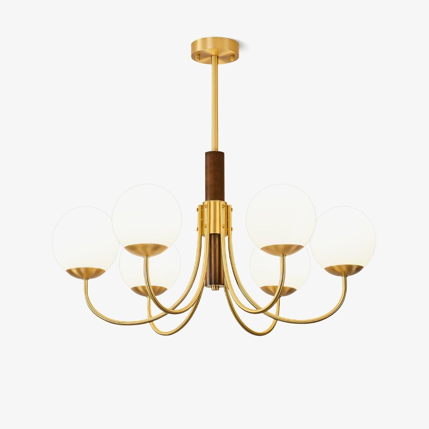 Midas Touch Walnut Sphere Chandelier - YIOSI