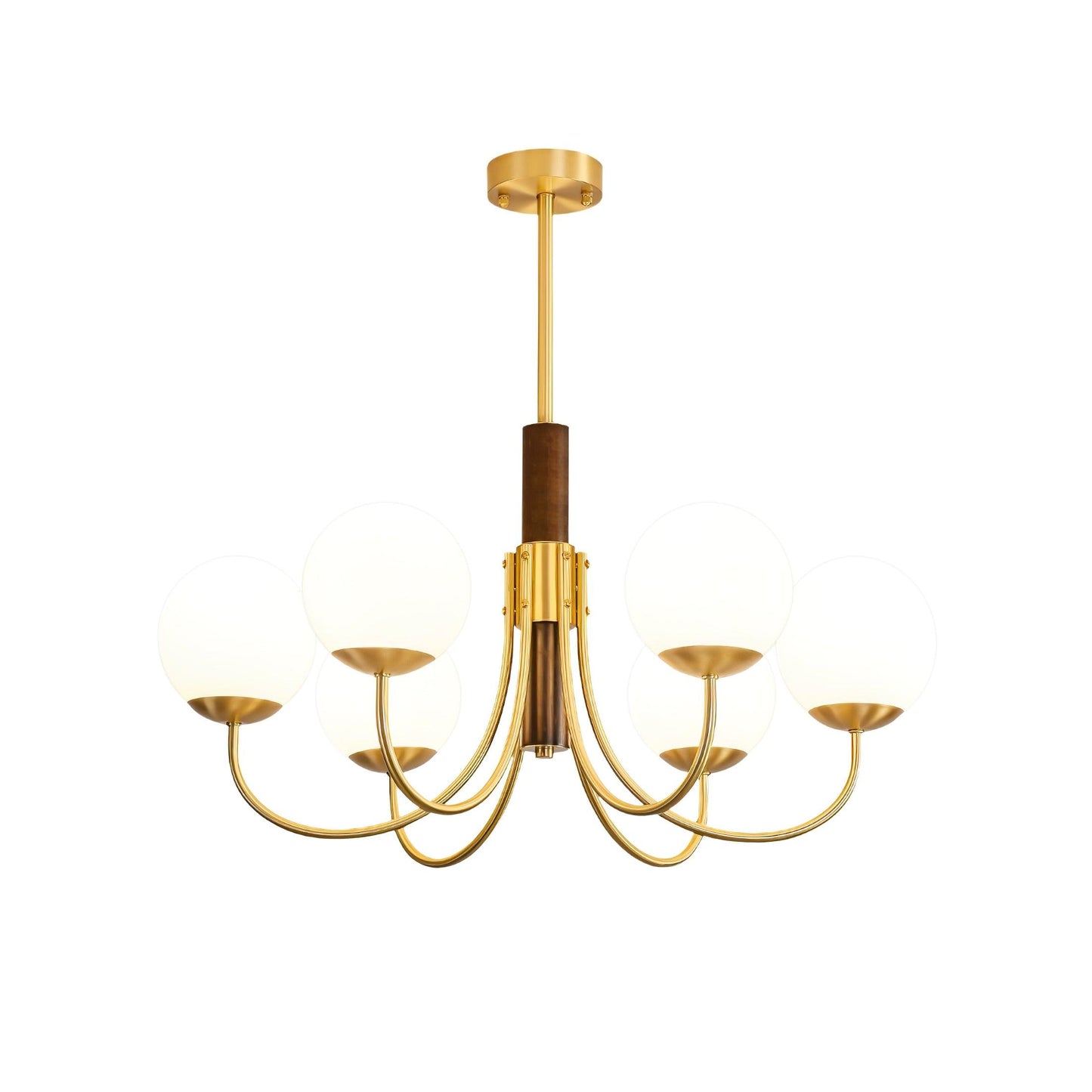 Midas Touch Walnut Sphere Chandelier - YIOSI