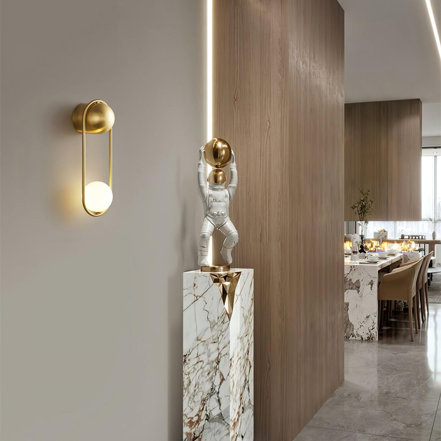 Vakkerlight Mila Brass & White Wall Sconce Modern Art Deco