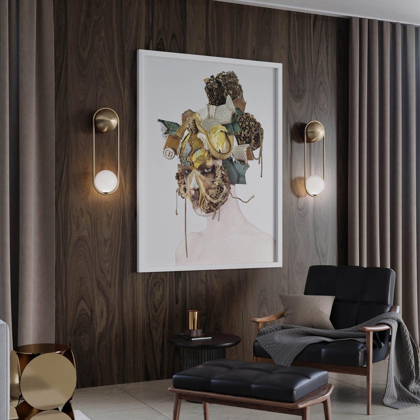 Vakkerlight Mila Brass & White Wall Sconce Modern Art Deco