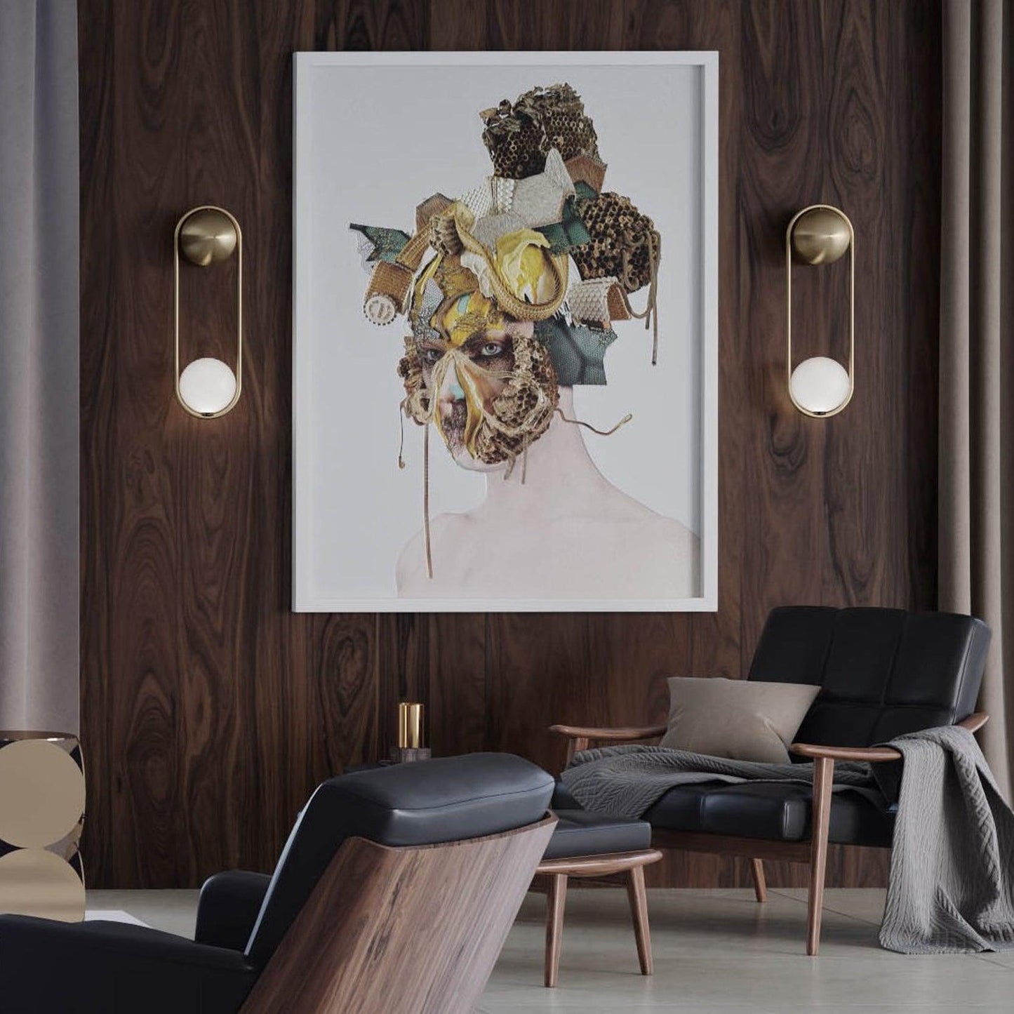 Vakkerlight Mila Brass & White Wall Sconce Modern Art Deco