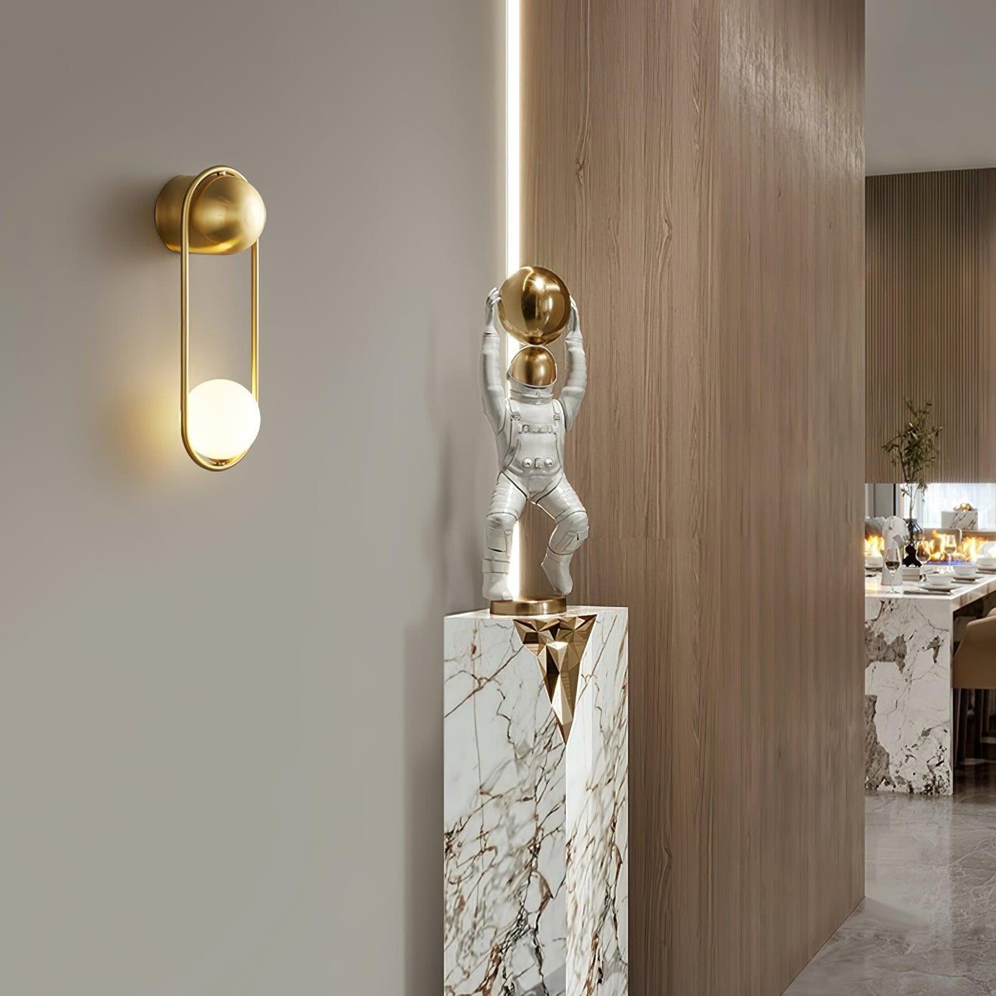 Vakkerlight Mila Brass & White Wall Sconce Modern Art Deco