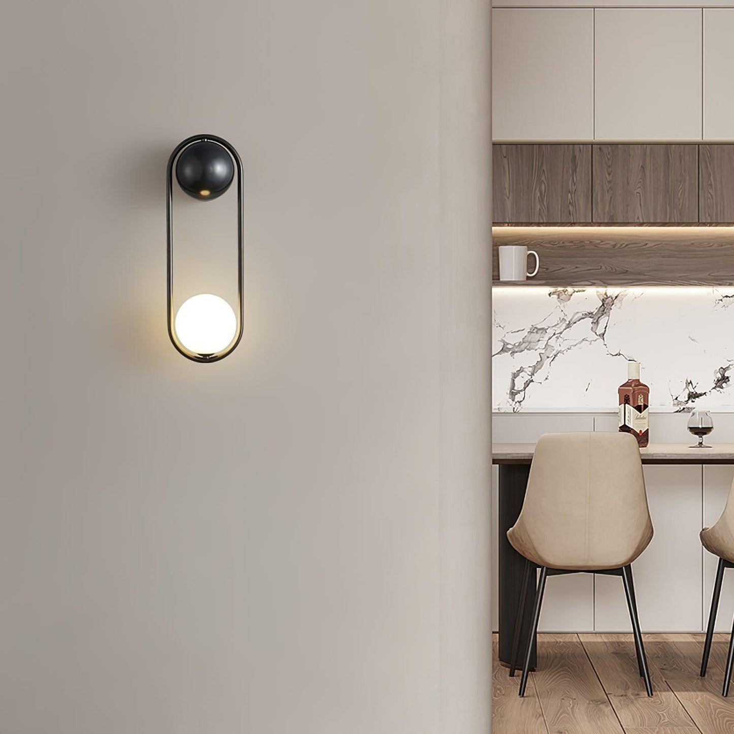Vakkerlight Mila Brass & White Wall Sconce Modern Art Deco