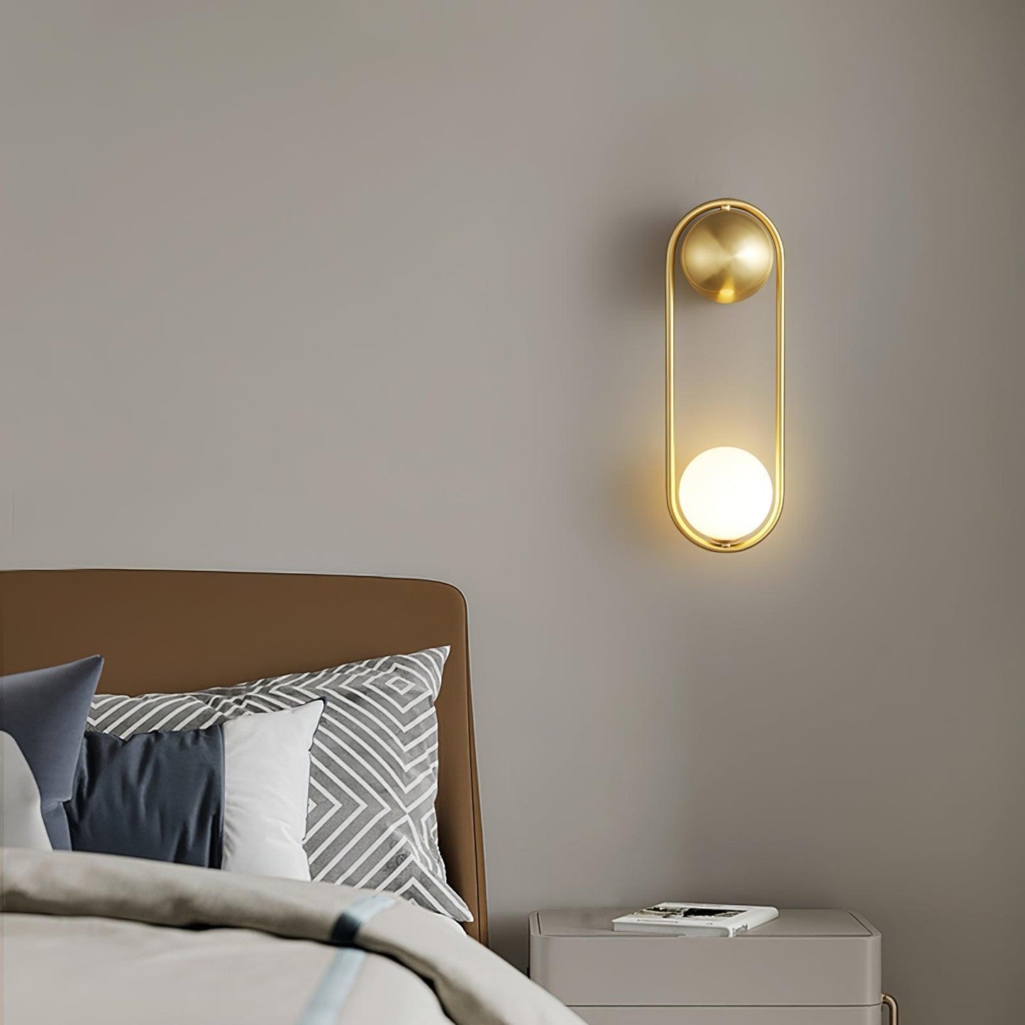Vakkerlight Mila Brass & White Wall Sconce Modern Art Deco