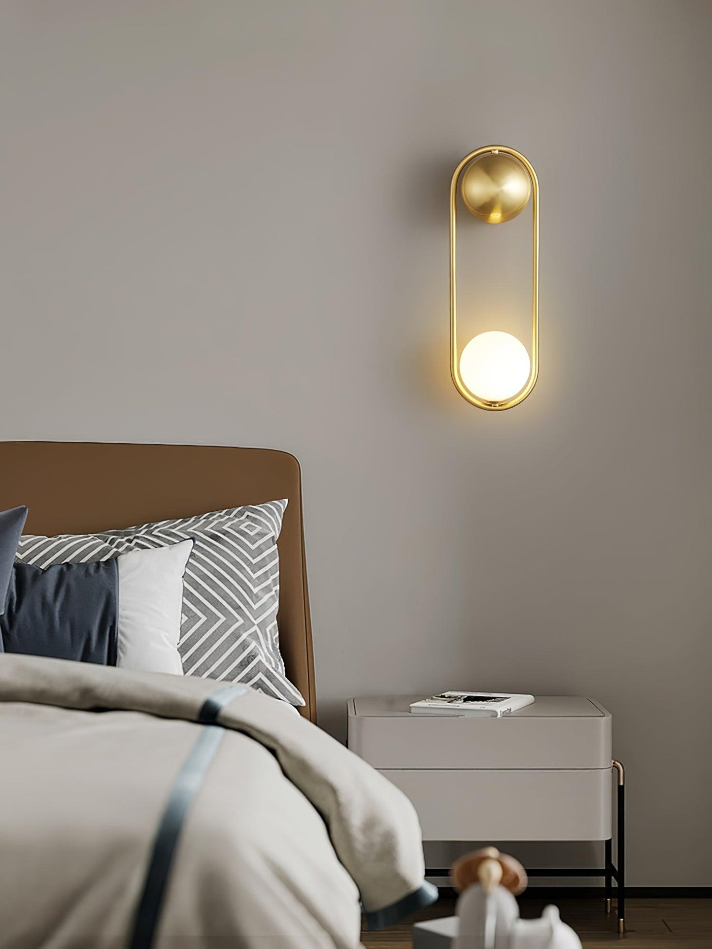 Vakkerlight Mila Brass & White Wall Sconce Modern Art Deco