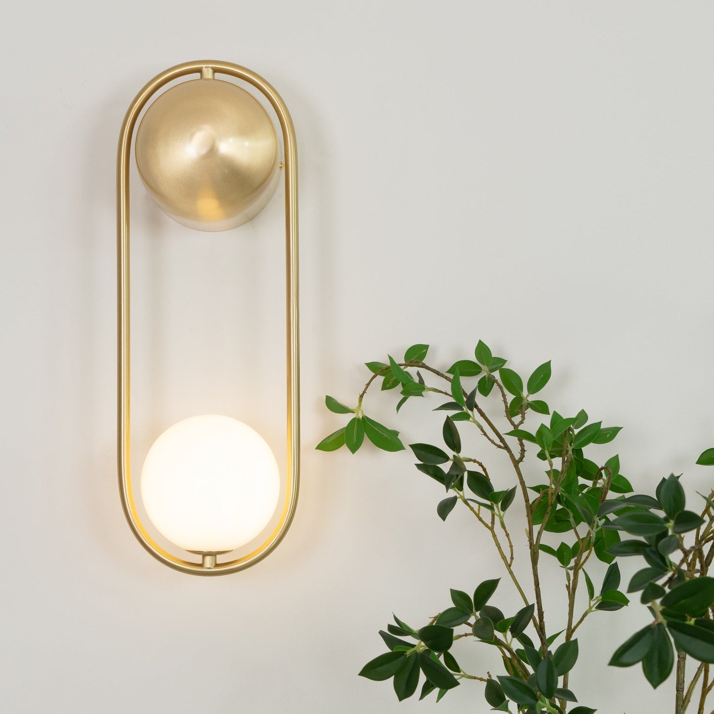 Vakkerlight Mila Brass & White Wall Sconce Modern Art Deco