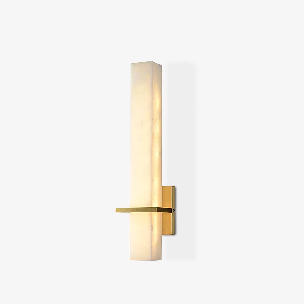 Milan Brass & White Alabaster Wall Sconce with Adjustable LED Light