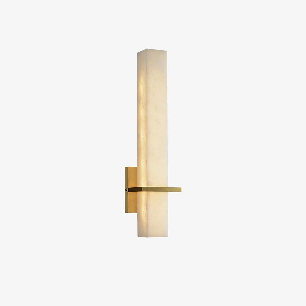 Milan Brass & White Alabaster Wall Sconce with Adjustable LED Light