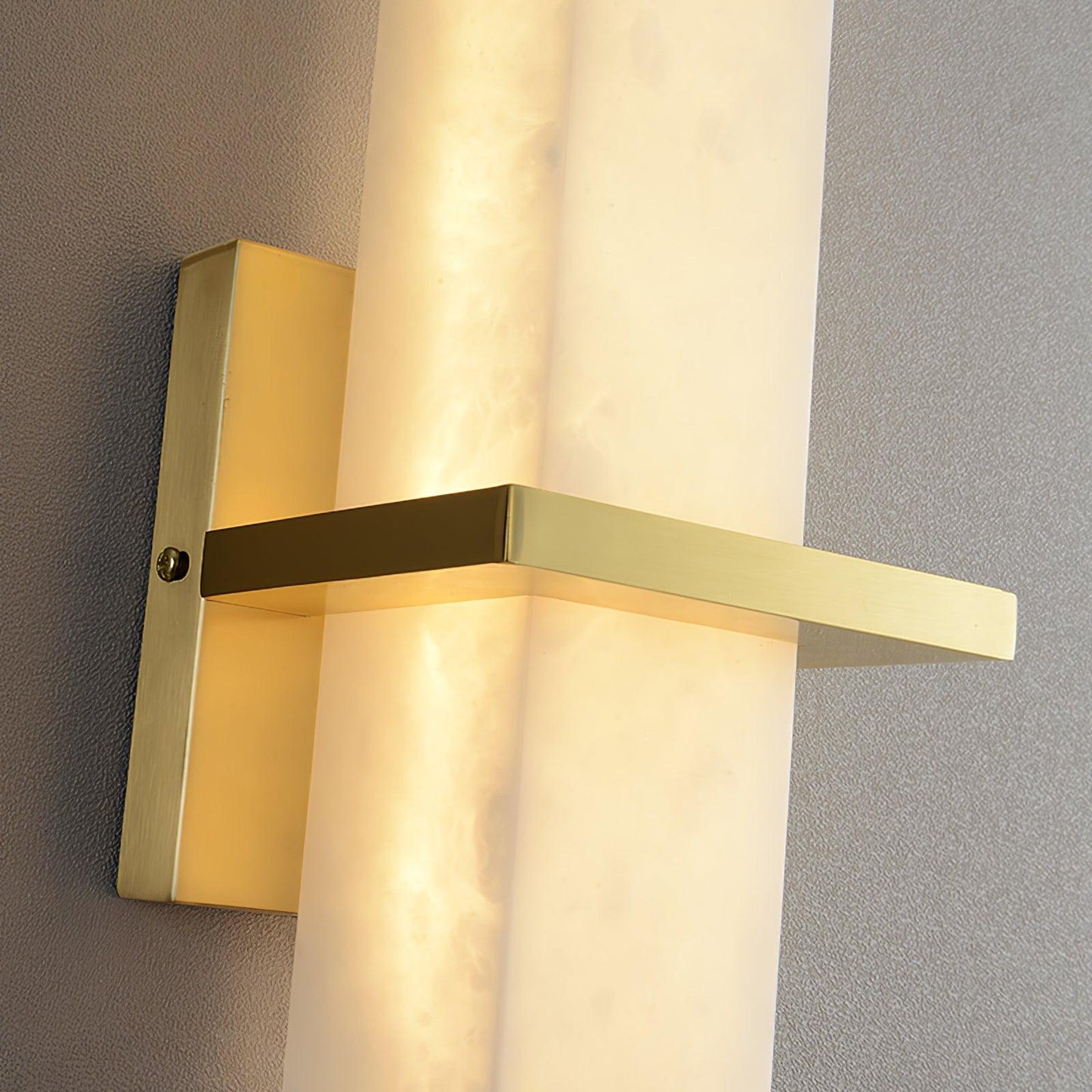 Milan Brass & White Alabaster Wall Sconce with Adjustable LED Light