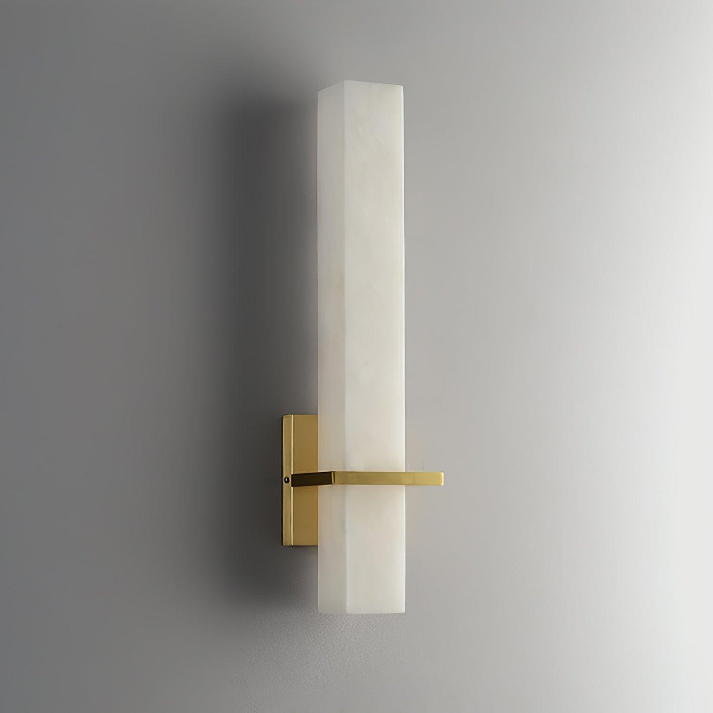 Milan Brass & White Alabaster Wall Sconce with Adjustable LED Light