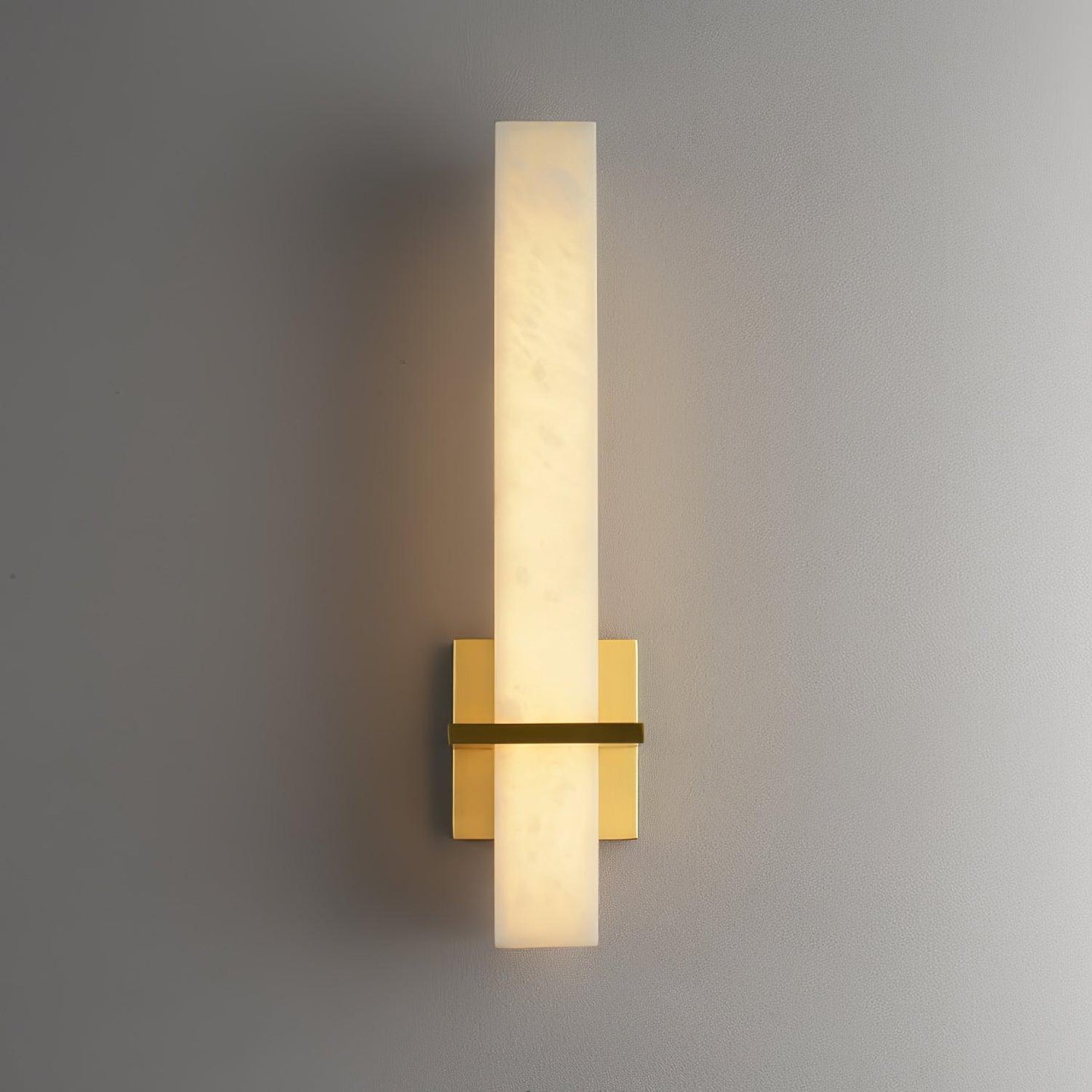 Milan Brass & White Alabaster Wall Sconce with Adjustable LED Light
