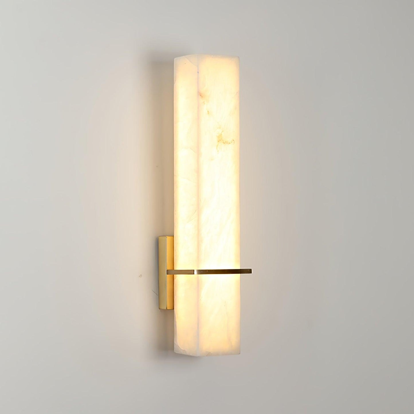 Milan Brass & White Alabaster Wall Sconce with Adjustable LED Light