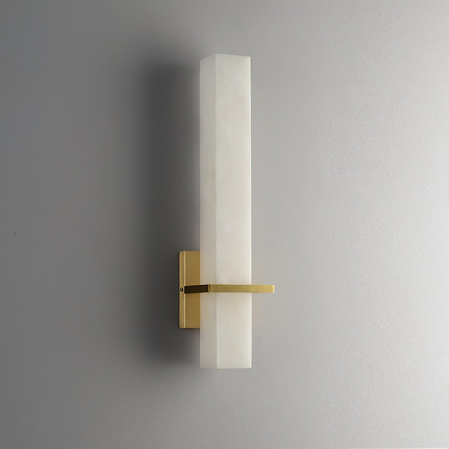 Milan Brass & White Alabaster Wall Sconce with Adjustable LED Light